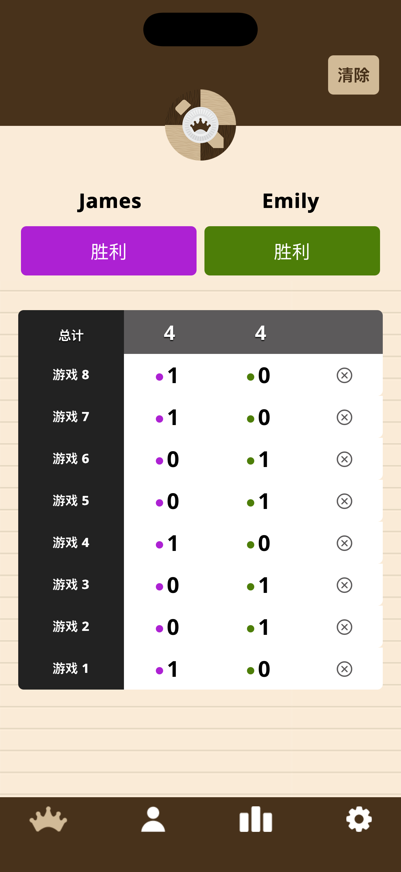跳棋：国际跳棋记分板